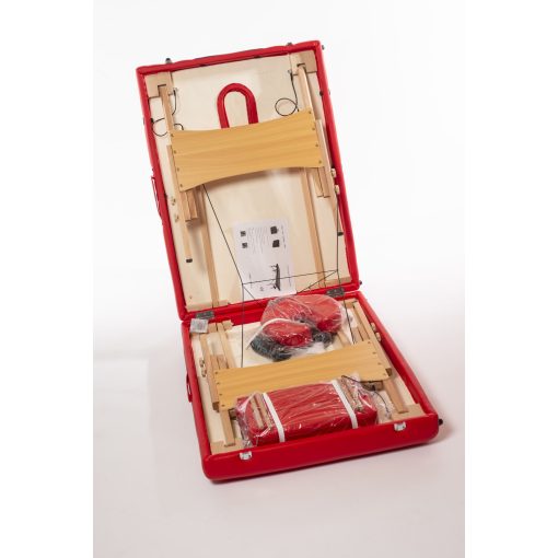 Masszázságy , kozmetikai ágy. 2 részes , Hordozható. Piros  színű.