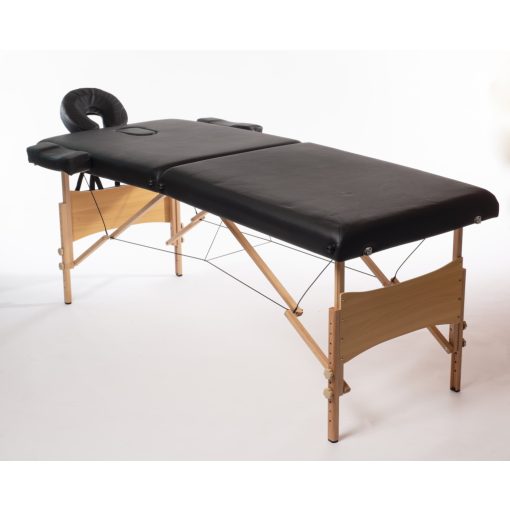 Masszázságy ( favázas ) Hordozható 2 részes, hordozótáskával. Fekete színben.